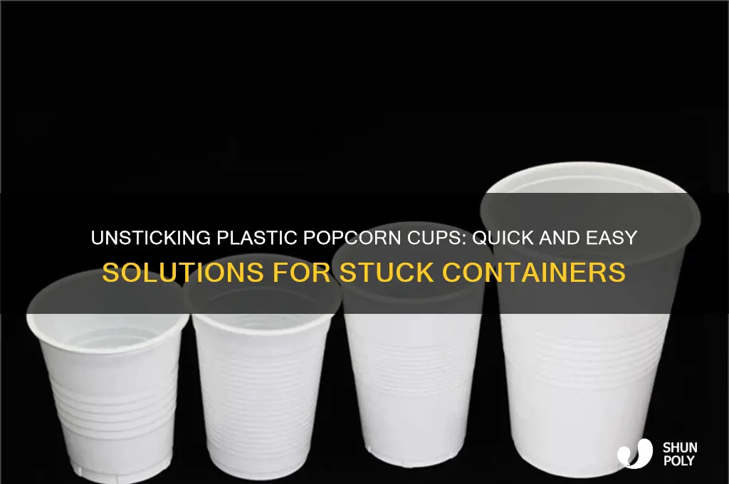 how to get 4 plastic popcorn cups unstuck