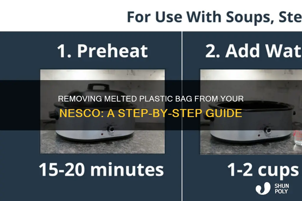 how to get a plastic bag melted off a nesco