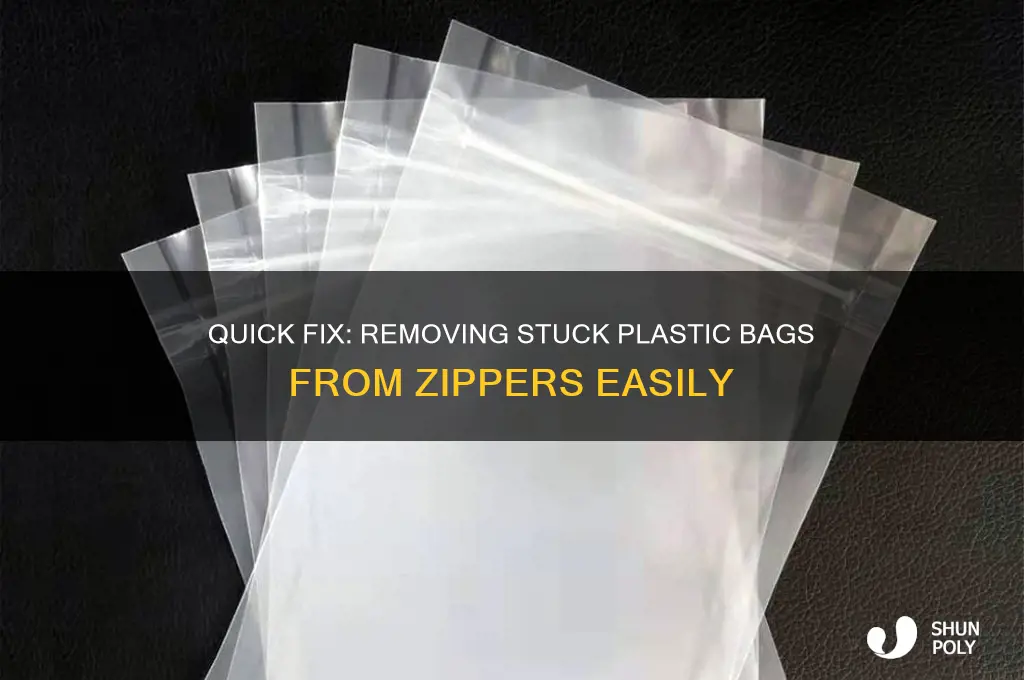 how to get a plastic bag out of a zipper