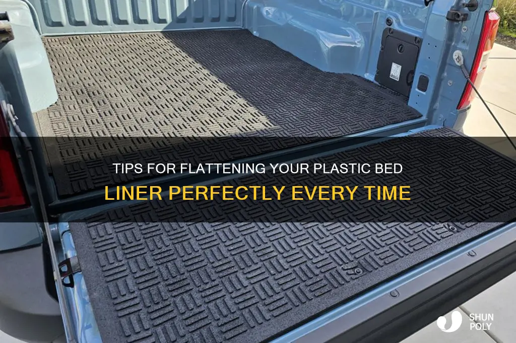 how to get a plastic bed liner to lay flat