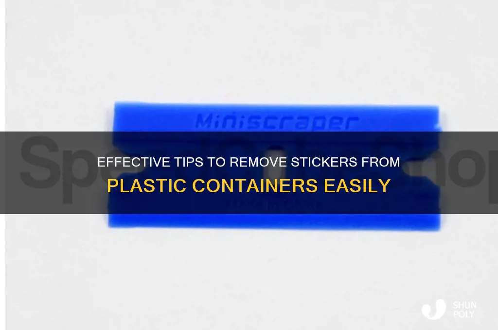 how to get a sticker off a plastic container