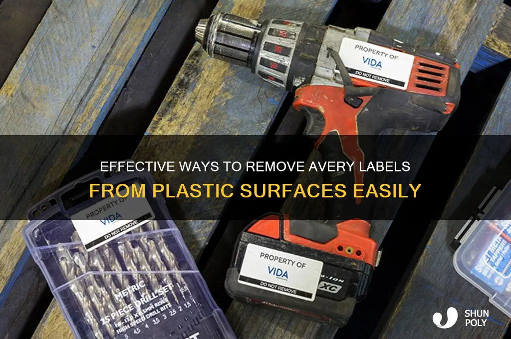 how to get avery labels off plastic