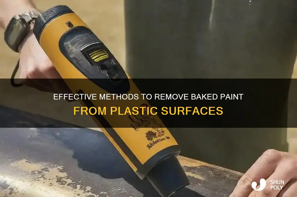 how to get baked paint off of plastic