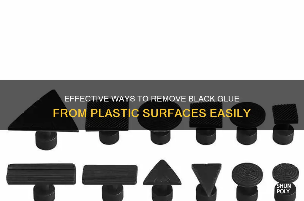 how to get black glue off plastic