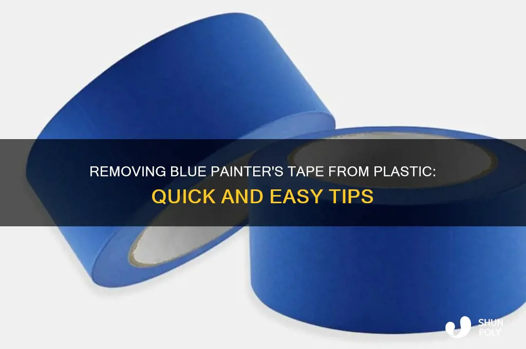 how to get blue painters tape off of plastic