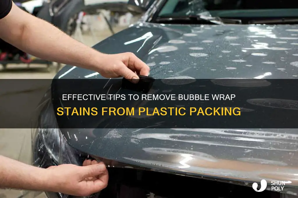 how to get bubble wrap stains from packing of plastic