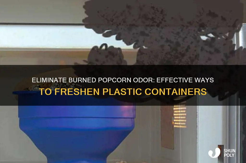 how to get burn popcorn smell out of plastic