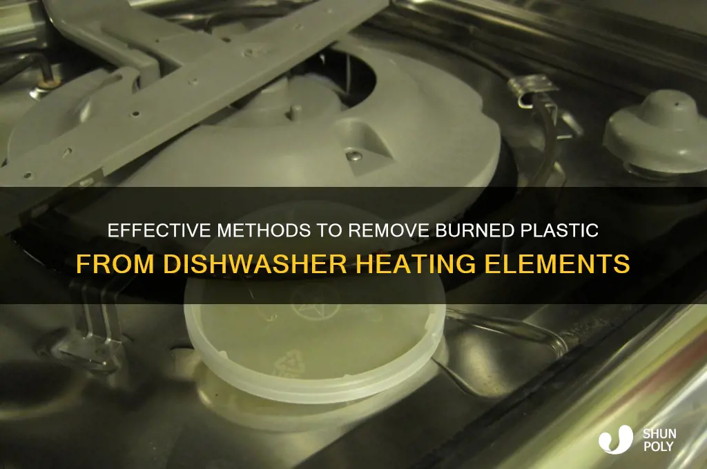 how to get burned plastic off dishwasher element