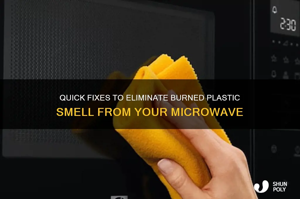 how to get burned plastic smell out of microwave