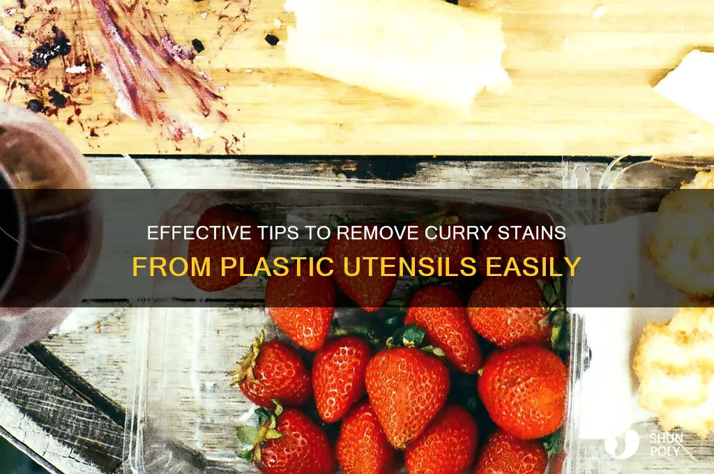 how to get curry stains off plastic utensils