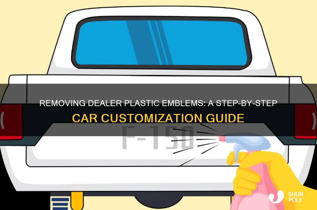 how to get dealer plastic emblem off car