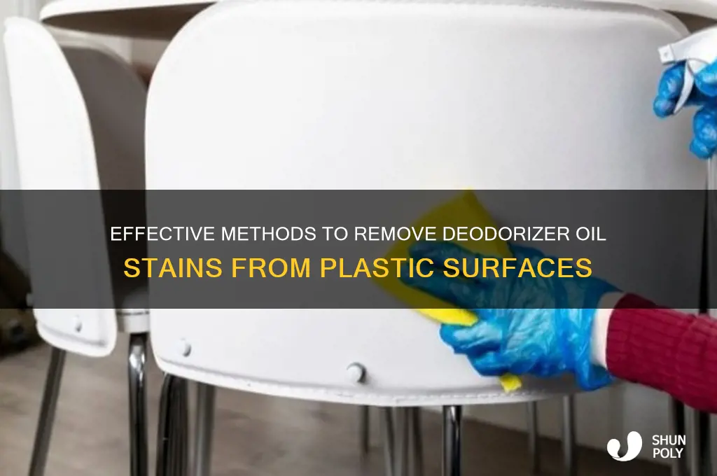how to get deodorizer oil off plastic