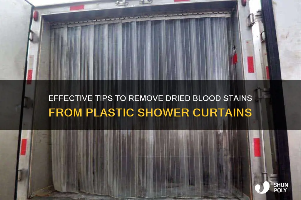 how to get dried blood off a plastic shower curtain