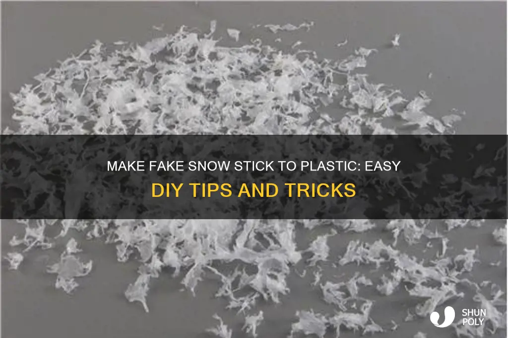 how to get fake snow to stick to plastic