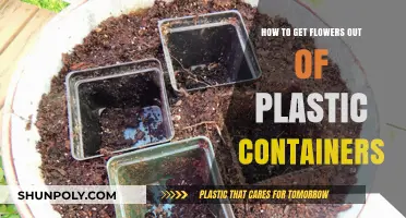 Releasing Flowers: Plastic Container Freedom