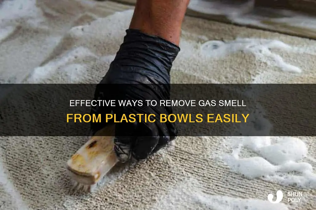 how to get gas smell out of plastic bowl