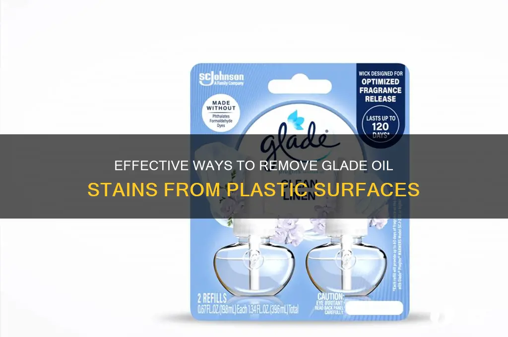 how to get glade oil off of plastic