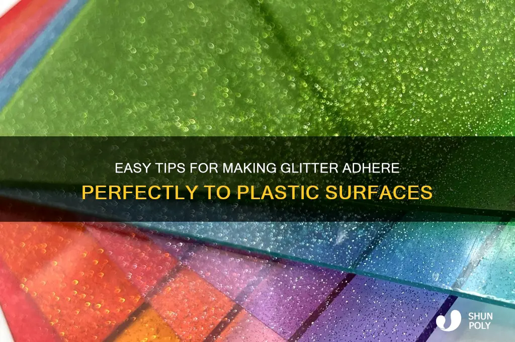 how to get glitter to stick to plastic