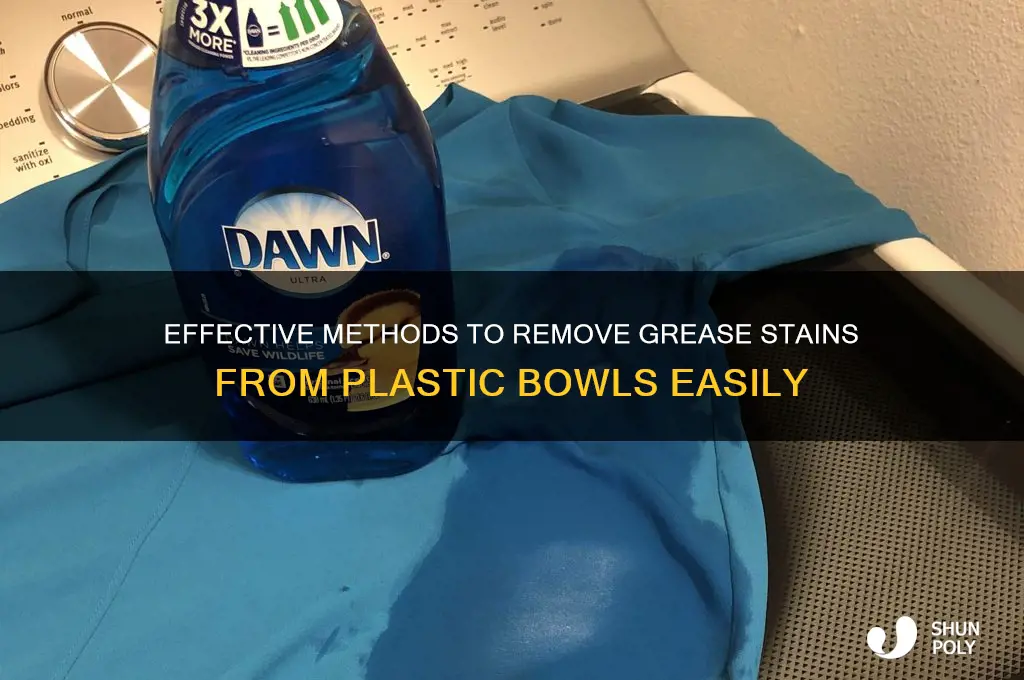 how to get grease stains out of plastic bowls