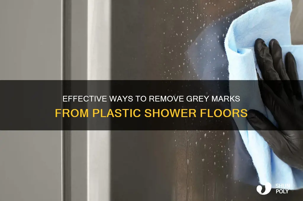 how to get grey marks off plastic bottom floor shower