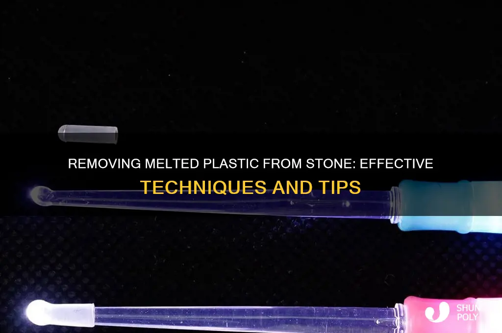 how to get hard melted plastice off of stone