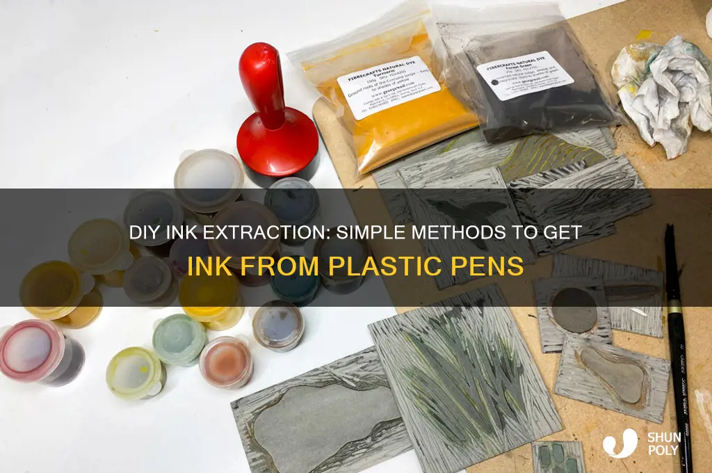 how to get ink from a pen plastic