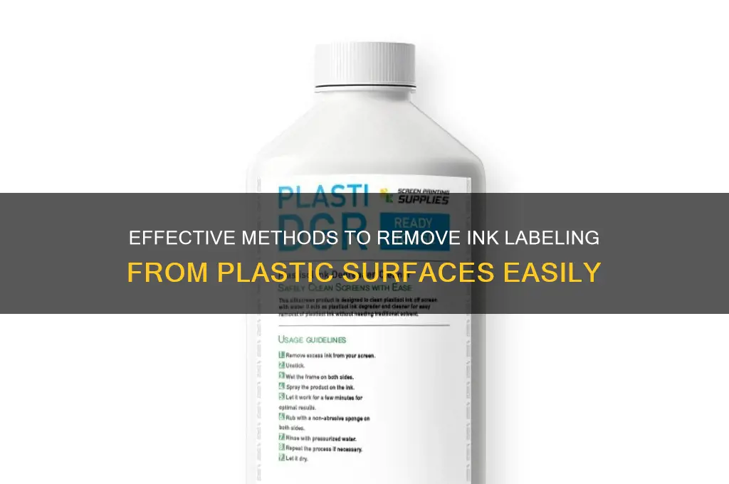how to get ink labeling off plastic