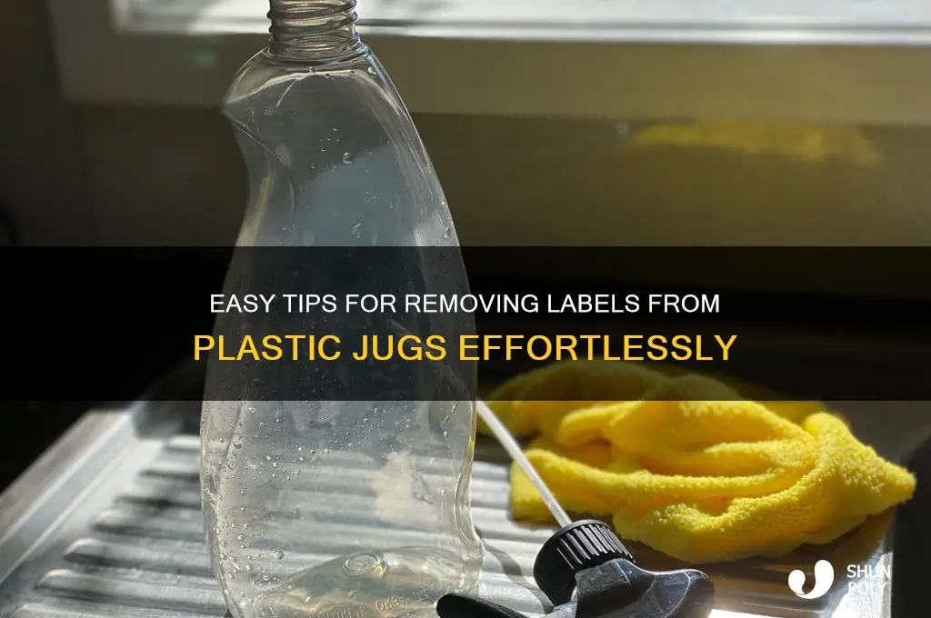 how to get labels off plastic jugs