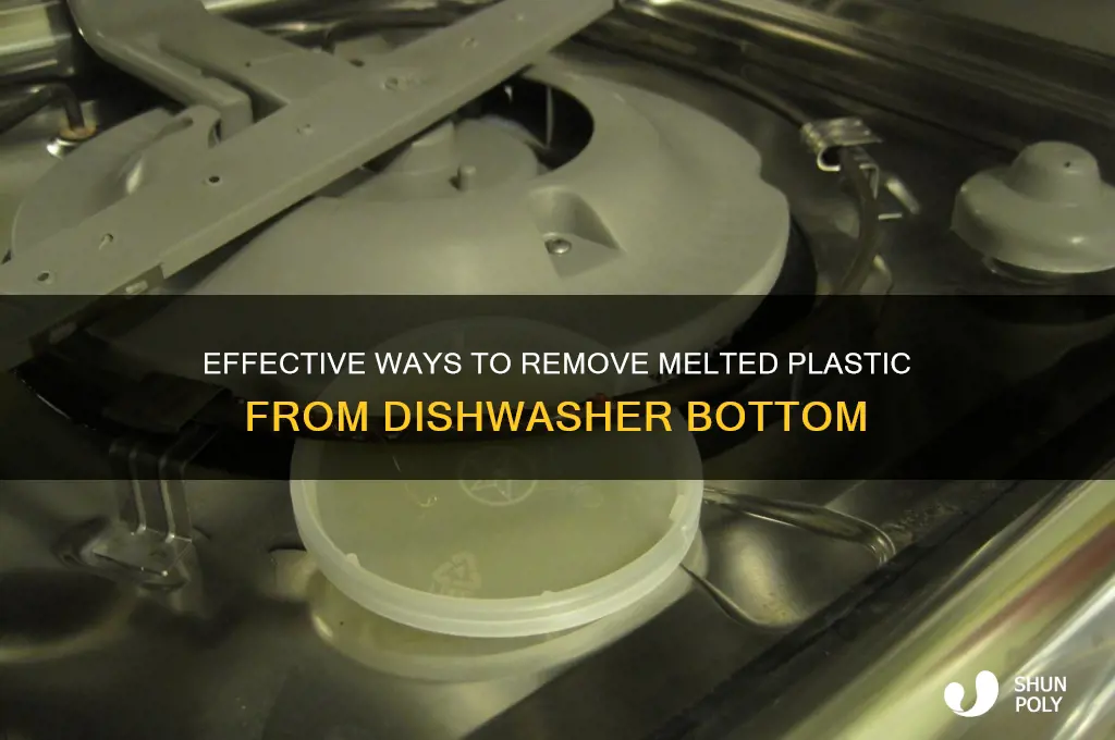 how to get melted plastic off bottom of dishwasher
