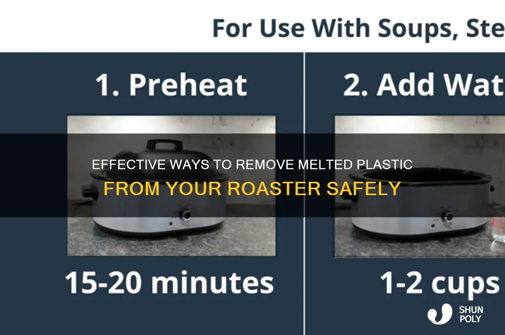 how to get melted plastic off roaster