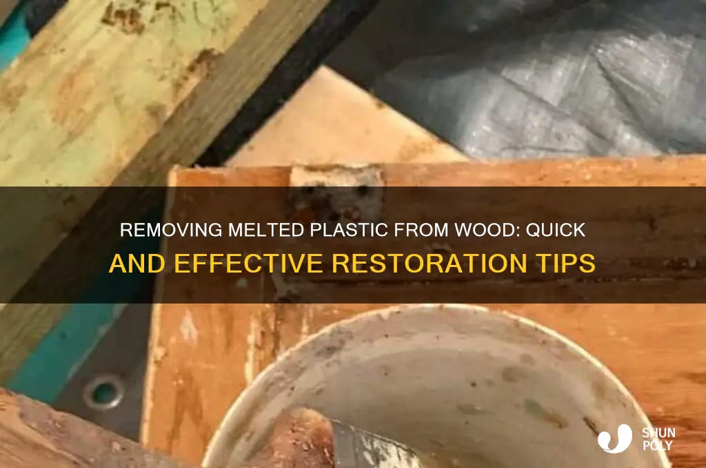 how to get melted plastic off something wooden