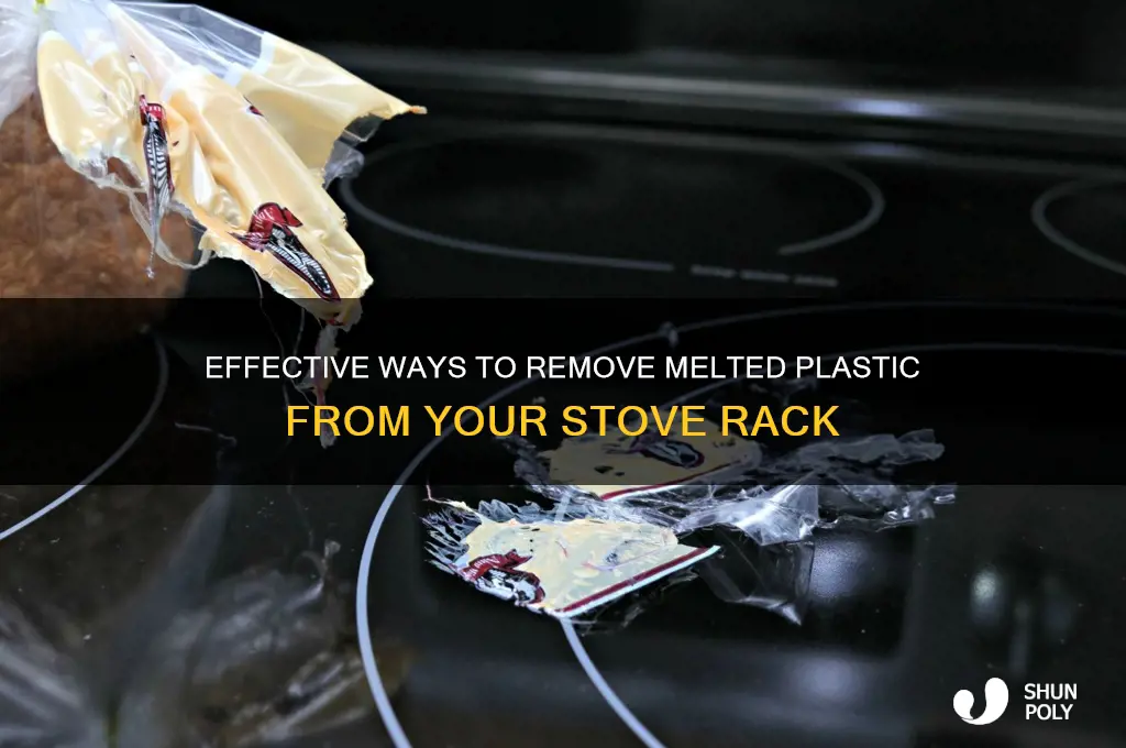 how to get melted plastic off stove rack