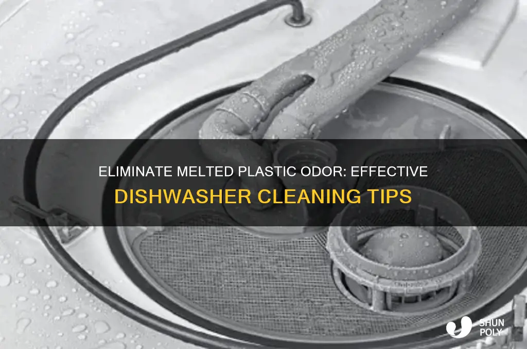 how to get melted plastic smell from dishes in dishwasher
