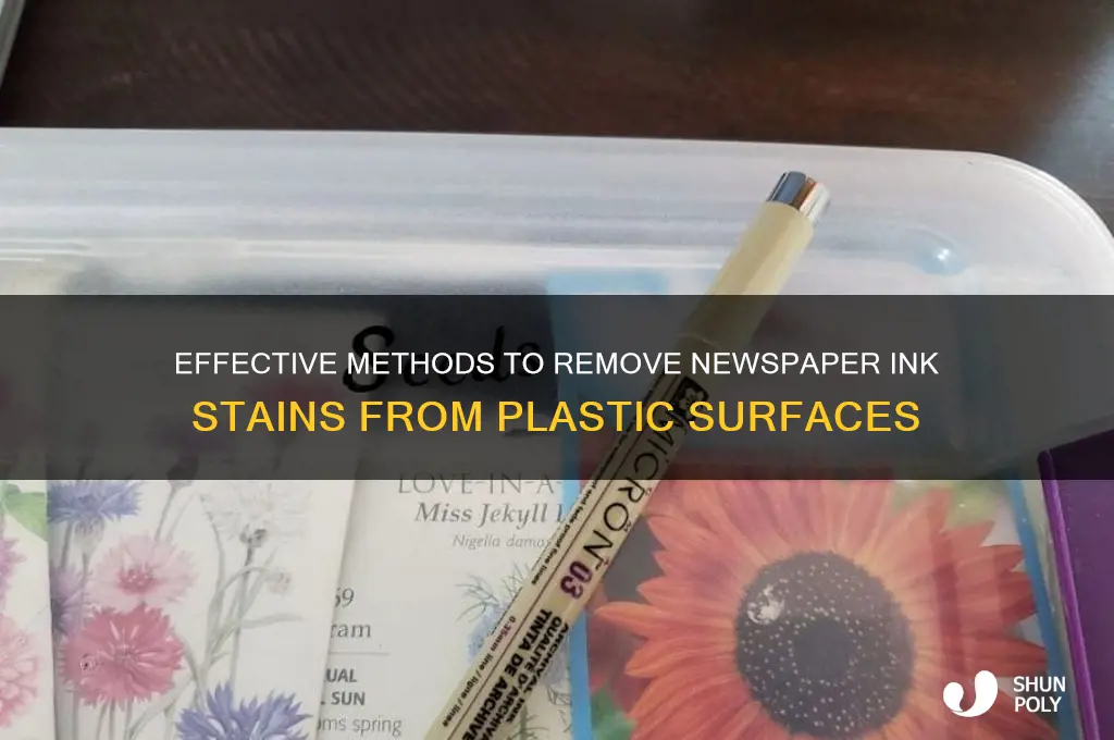 how to get newspaper ink off plastic