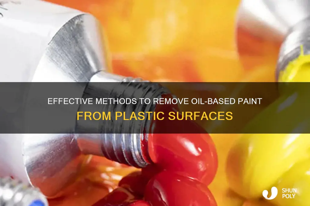 how to get oil based paint off of plastic