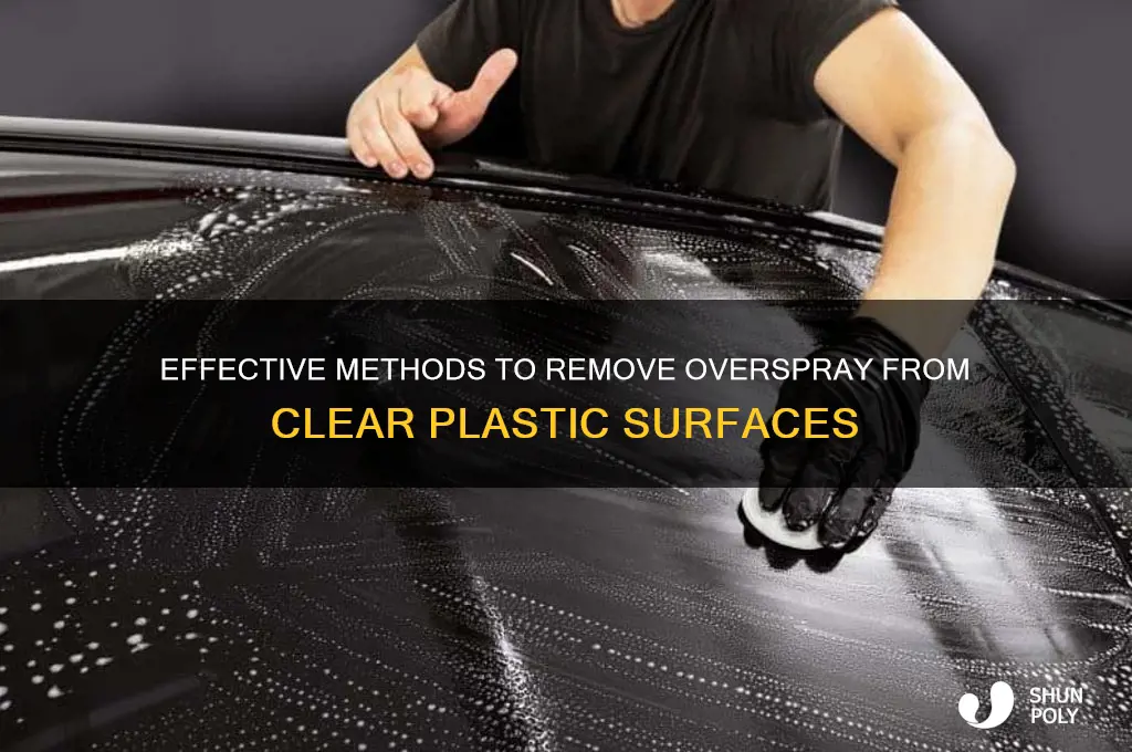 how to get overspray off clear plastic