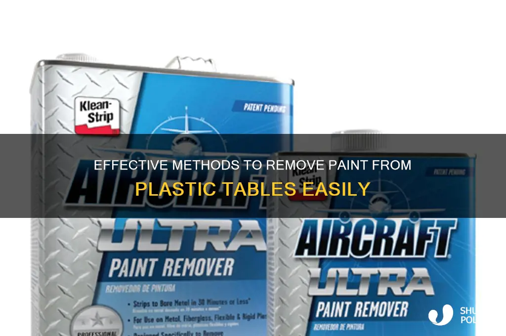 how to get paint off a plastic table