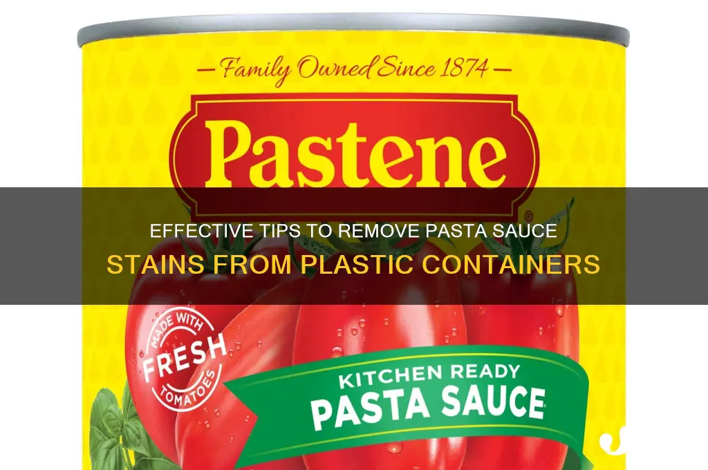 how to get pasta sauce off plastic