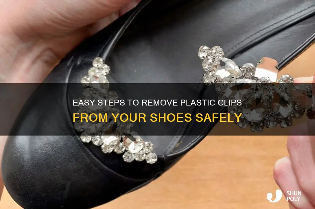 how to get plastic clip off shoes