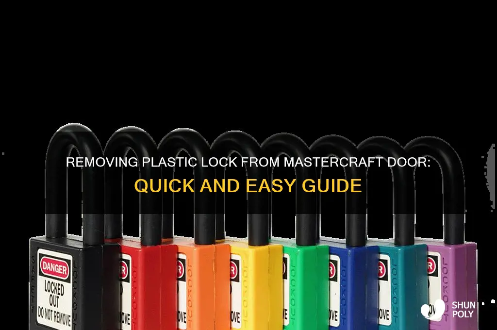 how to get plastic lock off mastercraft door