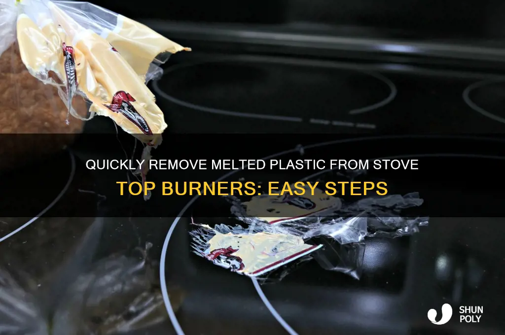 how to get plastic off a stove top burner
