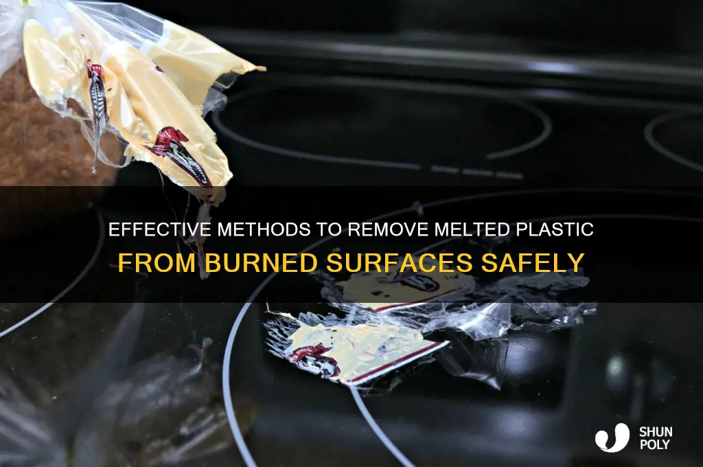 how to get plastic off burned