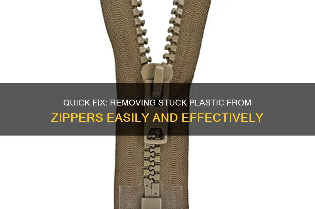 how to get plastic out of a zipper