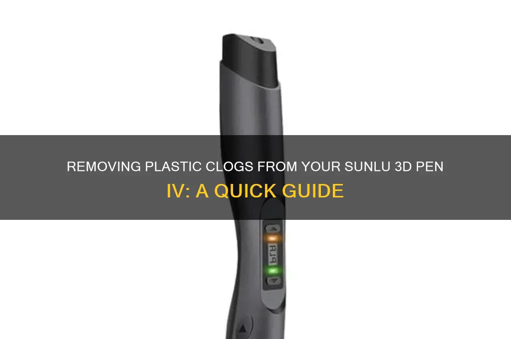 how to get plastic out of sunlu 3d pen iv