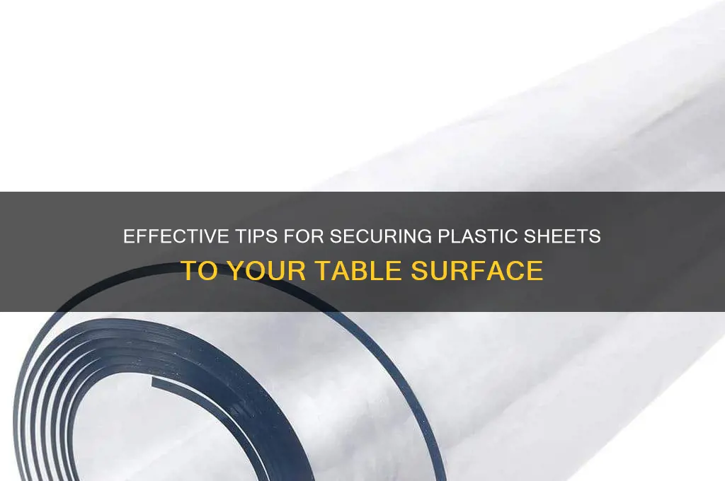 how to get plastic sheets to adhere to table