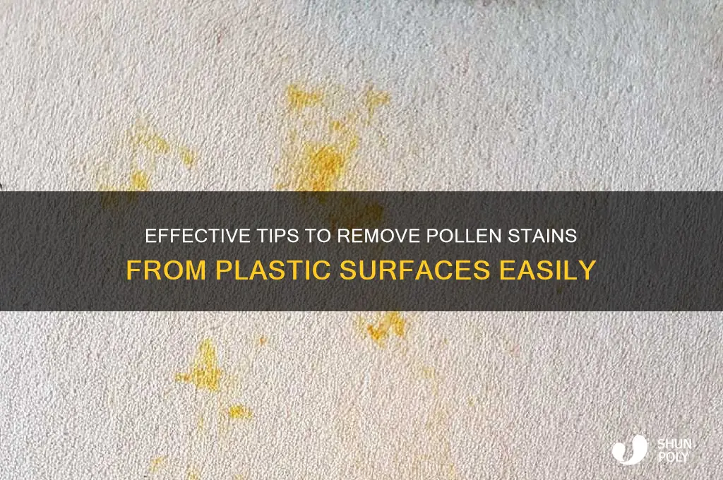 how to get pollen stains off plastic