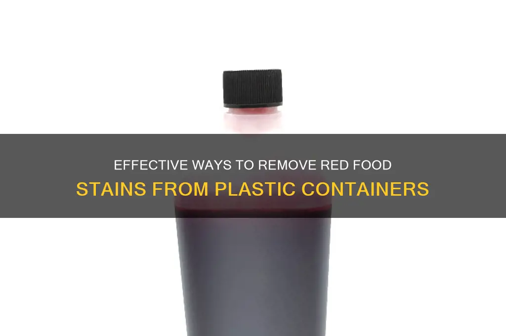how to get red food stains out of plastic