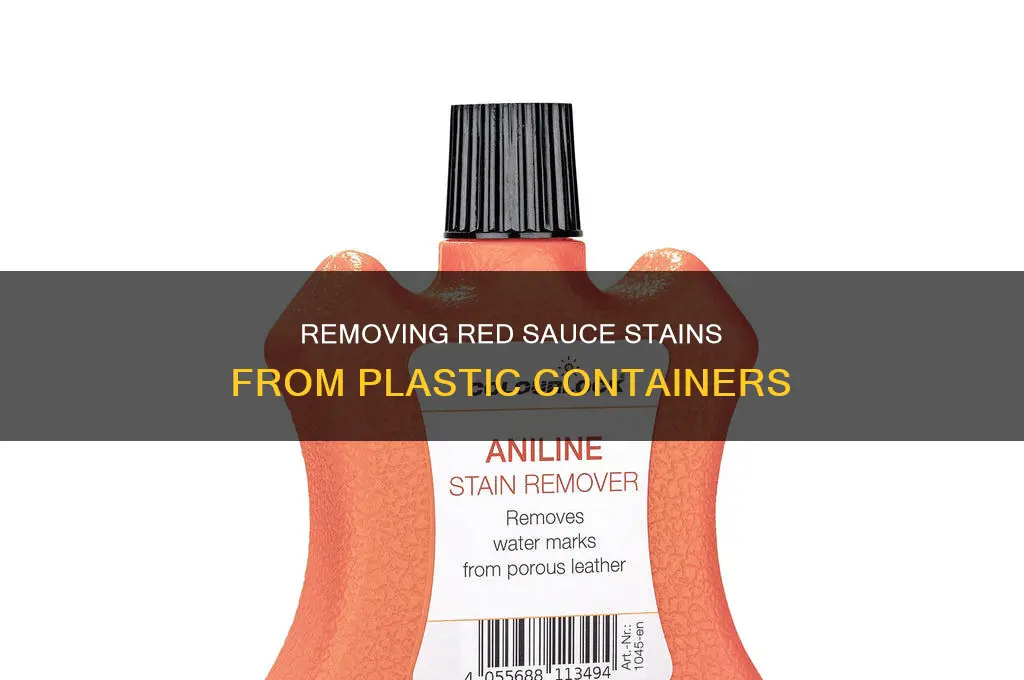 how to get red sauce stains out of plastic containers