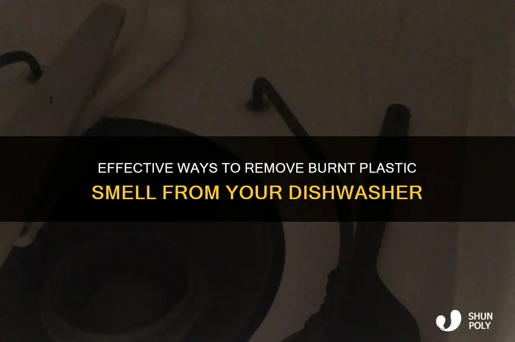 how to get rid of burnt plastic in dishwasher