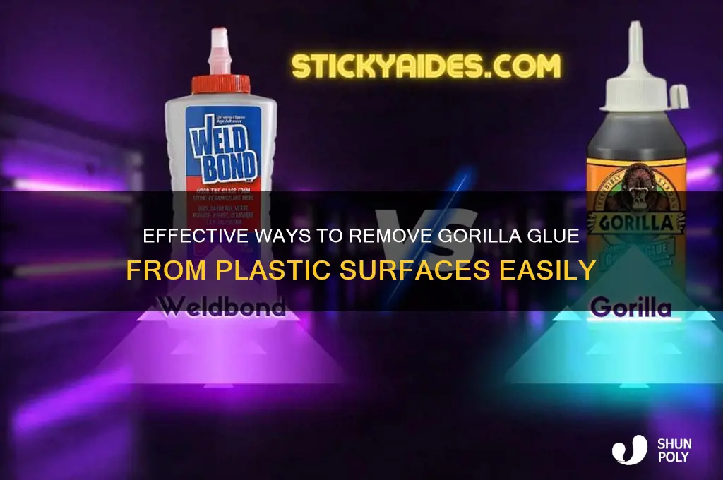 how to get rid of gorilla glue on plastic